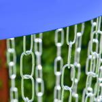 Backyard Disc Golf Target with Visible Chains