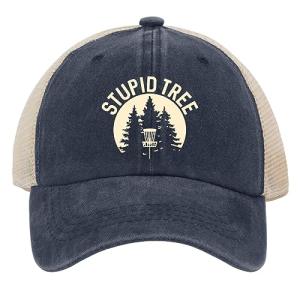 Stupid Tree Distressed Disc Golf Hats for Men/Women