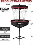 Portable PDGA Approved Disc Golf Basket with Chains