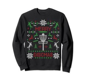 Funny Vintage Disc Golf Ugly Christmas Party Sweatshirt