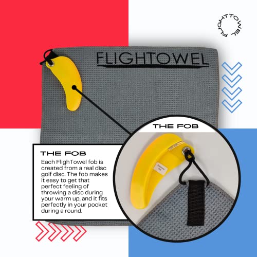 FlighTowel Disc Golf Towel | Microfiber Cloth with Innova Destroyer Fob