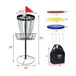 Portable Disc Golf Basket with 24 Heavy Duty Discs