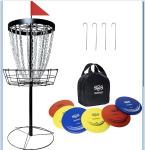 Portable Disc Golf Basket with Bag and Discs