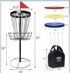 Portable Disc Golf Basket with Bag and Discs