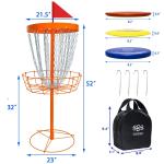 Portable Heavy Duty Disc Golf Basket Set with 6 Discs
