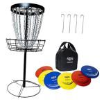 Portable Disc Golf Basket with Heavy Duty Discs
