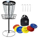 Portable Disc Golf Basket with Heavy Duty Discs