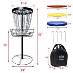 Portable Disc Golf Basket with Heavy Duty Discs