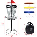 Portable Disc Golf Basket with Discs Included