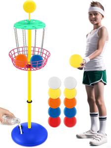 42-Inch Mini Disc Golf Basket with 10 Discs Set