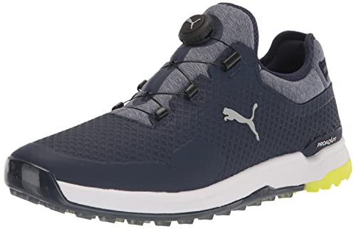 Puma Men's PROADAPT ALPHACAT Disc Golf Shoe, Peacoat-Yellow