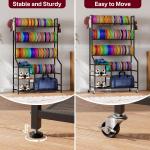 5-Tier Rolling Disc Golf Storage Rack with Hooks