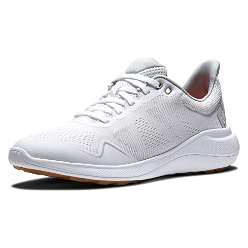 Women's FootJoy FJ Flex Disc Golf Shoes, White/Tan