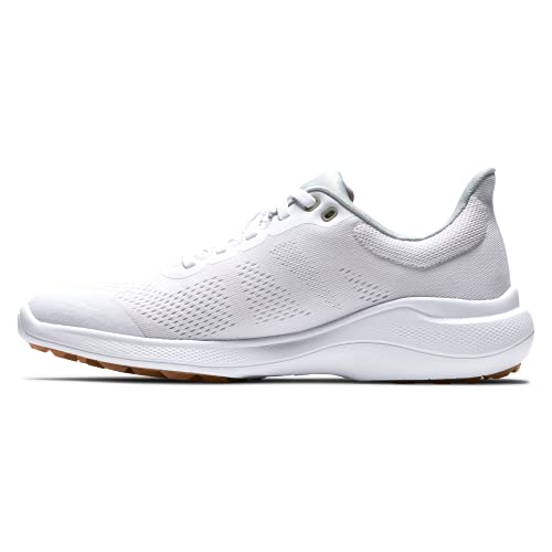 Women's FootJoy FJ Flex Disc Golf Shoes, White/Tan