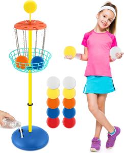 Mini Disc Golf Basket Set with 10 Discs