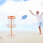 24 Chain Portable Disc Golf Training Basket Orange