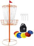 Portable Disc Golf Basket - Orange Target Set