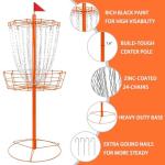 Portable Disc Golf Basket - Orange Target Set