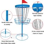 Portable Disc Golf Basket with 24 Heavy-Duty Chains