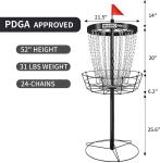 HIAARO PRO PDGA Disc Golf Basket with 24 Chains