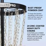 HIAARO PRO PDGA Disc Golf Basket with 24 Chains