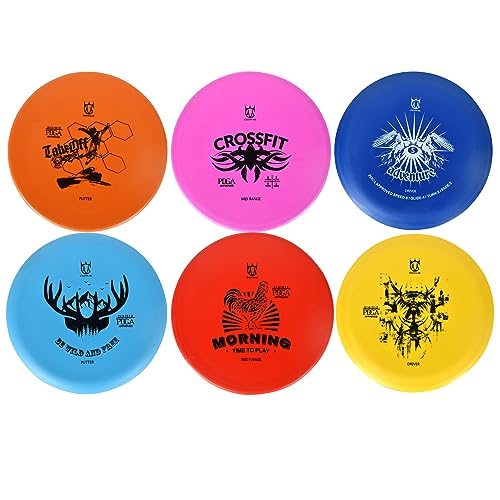 Complete Disc Golf Set with 6 Discs and Bag