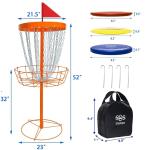 Portable Disc Golf Basket with 24 Heavy Duty Chains