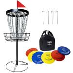 Portable Disc Golf Basket with 24 Heavy Chains