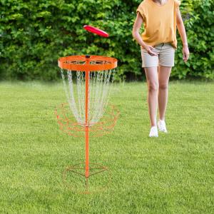 Portable 24 Chain Disc Golf Training Basket - Orange