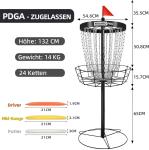 HIAARO PRO Disc Golf Basket with 24 Chains