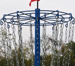 Portable Disc Golf Basket with 24 Heavy Chains