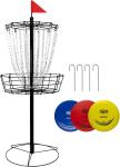 Portable Disc Golf Basket with 24 Heavy Duty Chains
