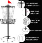 Portable Disc Golf Basket with 24 Heavy Duty Chains