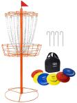 Portable Disc Golf Basket with 24 Chains & Discs