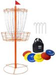 Portable Disc Golf Basket with 24 Chains & Discs
