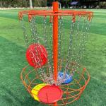 Portable Disc Golf Basket with 24 Chains & Discs