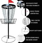 Portable Disc Golf Basket with 24 Chains & 6 Discs