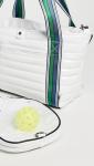 Think Royln Women's Ace of The Court Pickleball Bag, White Patent, One Size