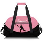 Herdesigns Custom Pickleball Gym Duffel Bag for Men, Ball Personalized Name Travel Sport Tote Bags Custom Overnight Weekender Bags, Pink