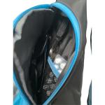 Alveroya Grey Blue Pickleball Sling Bag with Shoe Compartment for Men Women, Lightweight 2-3 Paddle Crossbody Backpack, Sports Bag with Water Bottle Pocket & Fence Hook