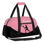 Herdesigns Custom Pickleball Gym Duffel Bag for Men, Ball Personalized Name Travel Sport Tote Bags Custom Overnight Weekender Bags, Pink