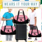 Herdesigns Custom Pickleball Gym Duffel Bag for Men, Ball Personalized Name Travel Sport Tote Bags Custom Overnight Weekender Bags, Pink