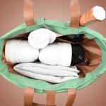 Picklefab Designer Pickleball Bags for Women | Canvas & Vegan Leather Pickle Ball Tote Bag with Cover Pockets for 4 Paddles | 12"x14"x5.5" Medium Tote Bag with Paddle Pocket & Fence Hook (Green)