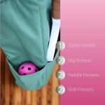 Picklefab Designer Pickleball Bags for Women | Canvas & Vegan Leather Pickle Ball Tote Bag with Cover Pockets for 4 Paddles | 12"x14"x5.5" Medium Tote Bag with Paddle Pocket & Fence Hook (Green)