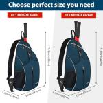 Ytonet Tennis Bag, Tennis Sling Backpack Crossbody Water Resistant for Men Women, Compatible for Pickleball Badminton Rackets