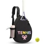 Ohlukies Tennis Bags for Women, Waterproof Crossbody Sling Pickleball backpack,Tennis Racket Bag,Ideal Gift for Girls Sports Lovers (Black)