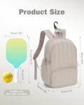 Pickleball Bag, Pickleball Backpack with Shoe Compartment and Paddle Slots, Large Sports Gym Backpack with Wet Pocket and Fence Hook for Women Men, Camel