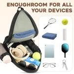 Ohlukies Tennis Bags for Women, Waterproof Crossbody Sling Pickleball backpack,Tennis Racket Bag,Ideal Gift for Girls Sports Lovers (Black)