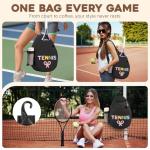 Ohlukies Tennis Bags for Women, Waterproof Crossbody Sling Pickleball backpack,Tennis Racket Bag,Ideal Gift for Girls Sports Lovers (Black)