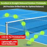 4 pcs Pickleball Balls,40 Holes Outdoor Pickleball balls,8mm Precision Drilled-Spaced Pickle ball Set-Professional Plastic Ball for Pickleballs Paddles and Indoor&Outdoor Floor Sport Court(green)